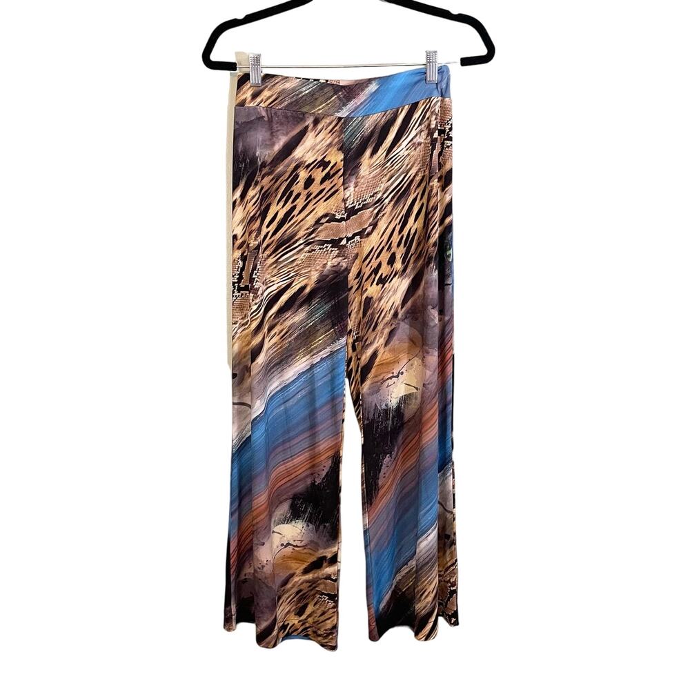 Julian Chang Wide Leg Pants Medium Animal Maximalist Eclectic Italy Comfy Resort
